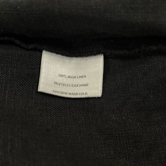 Eileen Fisher Black 100% Irish Linen Classic Casual Minimalist Crop Pants XL - Picture 6 of 10